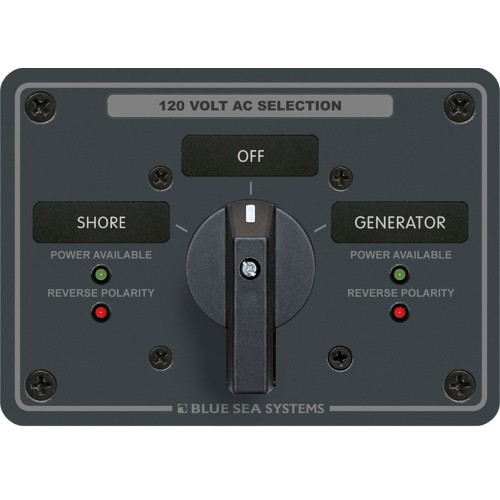 Blue Sea Systems - Blue Sea 8365 AC Rotary Switch Panel 65 Ampere 2 Positions + OFF, 2 Pole