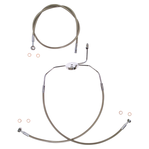 Magnum - Magnum Clear Coated XR Stainless Front Brakeline Kit - 23in. Upper Brake Length - SSC1305-23