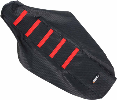 Moose Racing - Moose Racing Ribbed Seat Cover - Black/Red Ribbed - CR12500-331RT