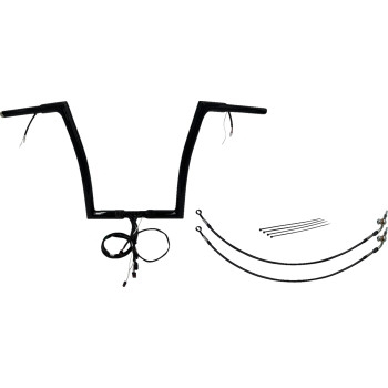 Fat Baggers, Inc. - Fat Baggers, Inc. 1-1/4in. Plug and Play EZ Install Flat Top Handlebar Kit - Black - 701914-B