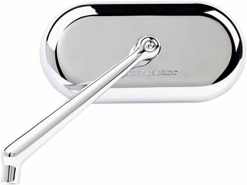 Arlen Ness - Arlen Ness Forged Oval Short Stem Billet Mirror - Left - Chrome - 13-171