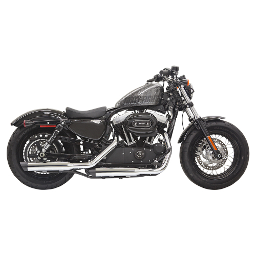 Bassani Manufacturing - Bassani Manufacturing 3in. Firepower Slip-Ons - Black Billet Slash-Cut End Cap - Chrome - 1X27SB