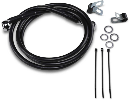 Drag Specialties - Drag Specialties Extended Stainless Steel Front Brake Line Kit - Black Vinyl Coated - 52in. - 640113-10BLK