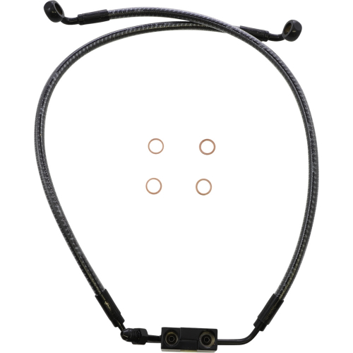 Magnum - Magnum Karbonfibr Designer Series ABS Front Lower Brake Line Kit - 12mm. 90deg. Banjo - 22in. - AS77019