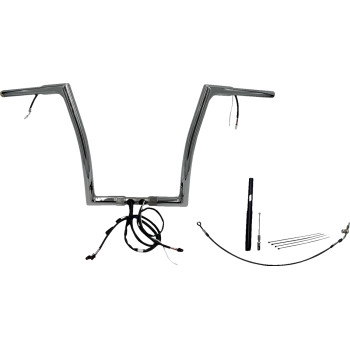 Fat Baggers, Inc. - Fat Baggers, Inc. 1-1/4in. Plug and Play EZ Install Flat Top Handlebar Kit - Chrome - 712914