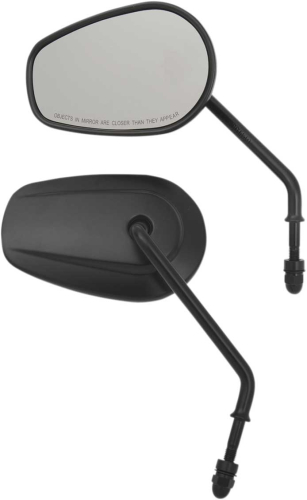 Drag Specialties - Drag Specialties OEM-Style Teardrop Mirror - Long Stem - Matte Black - 0640-1310