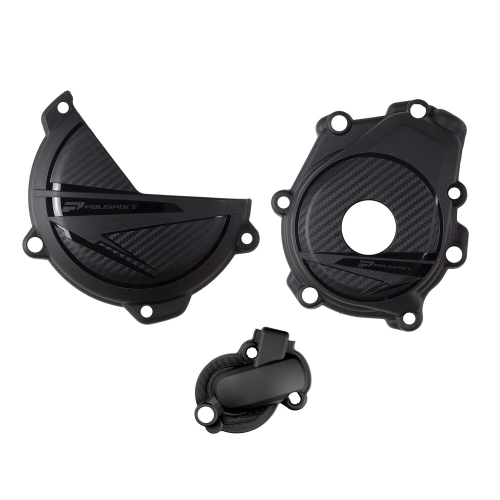 Polisport - Polisport Clutch/Ignition Cover Kit - Black - 91372