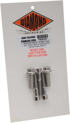 Diamond Engineering - Diamond Engineering OEM-Style Rear Caliper Polished Stainless Mount Kit - PB552S