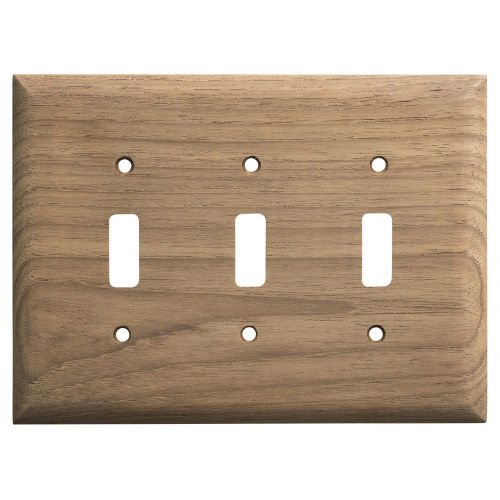 Whitecap - Whitecap Teak 3-Toggle Switch/Receptacle Cover Plate