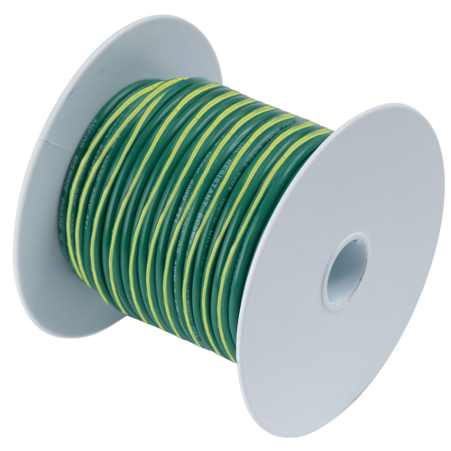 Ancor - Ancor Green w/Yellow Stripe 10 AWG Tinned Copper Wire - 1,000'
