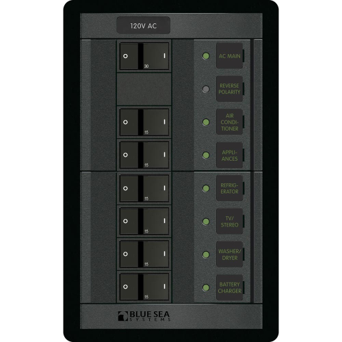 Blue Sea Systems - Blue Sea 1202 120V AC Main + 6 Positions - Vertical