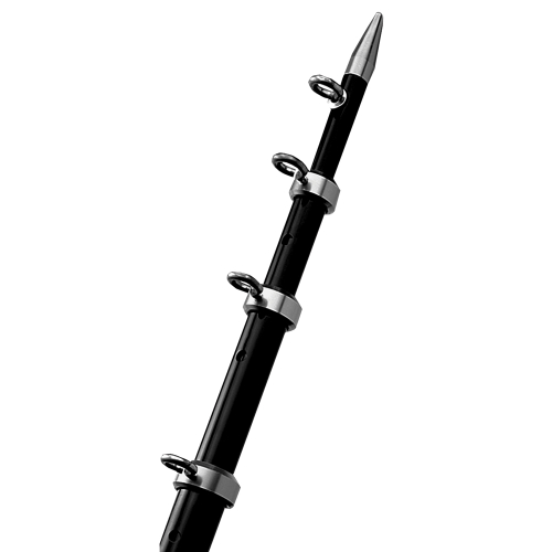 TACO Marine - TACO 8' Black/Silver Center Rigger Pole - 1-1/8" Diameter