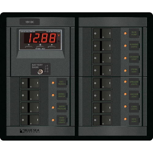 Blue Sea Systems - Blue Sea 1217 12V DC 12 Position w/Digital Meter