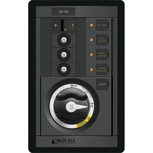 Blue Sea Systems - Blue Sea 1408 M-Series Dual Circuit Plus&#153;, Main + 3 Positions CLB Vertical