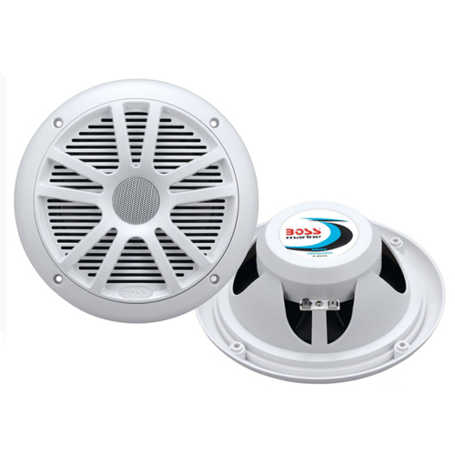 Boss Audio - Boss Audio MR6W 6.5" Dual Cone Marine Coaxial Speaker (Pair) - 180W - White