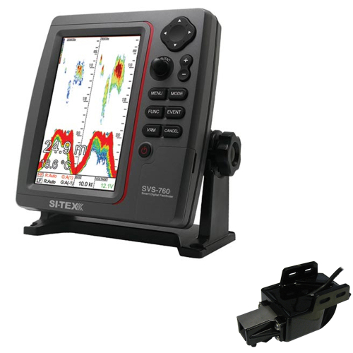 SI-TEX - SI-TEX SVS-760 Dual Frequency Sounder 600W Kit w/Transom Mount Triducer