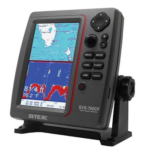 SI-TEX - SI-TEX SVS-760CF Dual Frequency Chartplotter/Sounder w/ Navionics+ Flexible Coverage