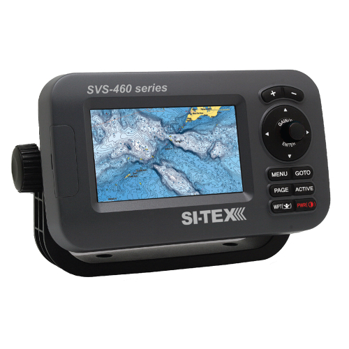 SI-TEX - SI-TEX SVS-460C Chartplotter - 4.3" Color Screen w/Internal GPS and Navionics+ Flexible Coverage