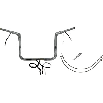 Fat Baggers, Inc. - Fat Baggers, Inc. 1-1/4in. Plug and Play EZ Install Flat Top Handlebar Kit - Chrome - 702212