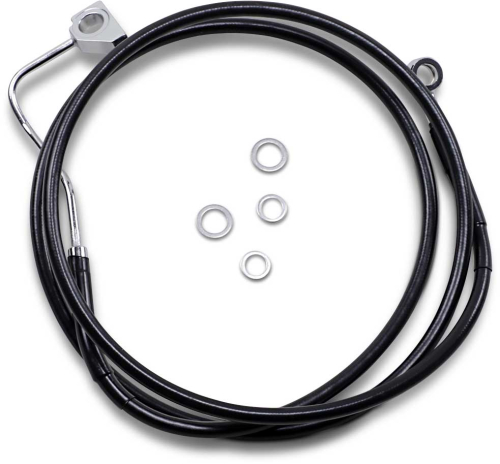 Drag Specialties - Drag Specialties Extended Stainless Steel Front Brake Line Kit - Black Vinyl Coated - 66-1/2in. - 1741-3995