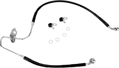 Drag Specialties - Drag Specialties Standard Length Rear Stainless Steel Brake Line Kit - Black Vinyl - 640229-BLK