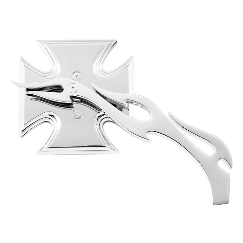 Bikers Choice - Bikers Choice Maltese Cross Mirrors with Flame Stem - 76263