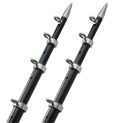 TACO Marine - TACO 18' Telescopic Outrigger Poles HD 1-1/2" - Black/Silver