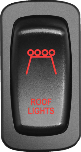Moose Utility - Moose Utility Low Profile Rocker Switch - Roof Light - Red - RFL-CAR-R