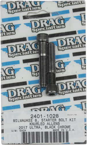 Drag Specialties - Drag Specialties Starter Bolt Kit - Knurled - 2401-1028