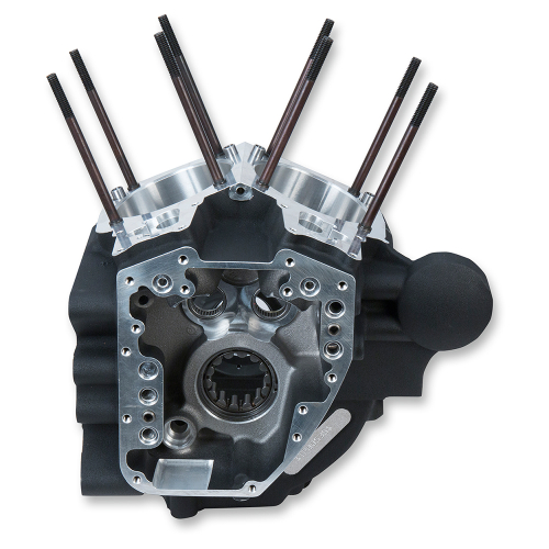 S&S Cycle - S&S Cycle Super Stock T2 Engine Case - 4.125in. Bore w/ Stock Bolt Pattern - Wrinkle Black Powder-Coat - 310-0856