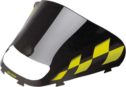 SNO Stuff - SNO Stuff Flared Windshield - Med-Low - 13.5in. - Black with Yellow Checkers - 479-475-57