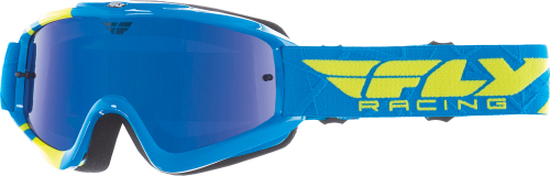 Fly Racing - Fly Racing Zone Youth Goggles (2017) - 37-3029 - Blue/Hi-Vis/Blue Chrome/Smoke Lens