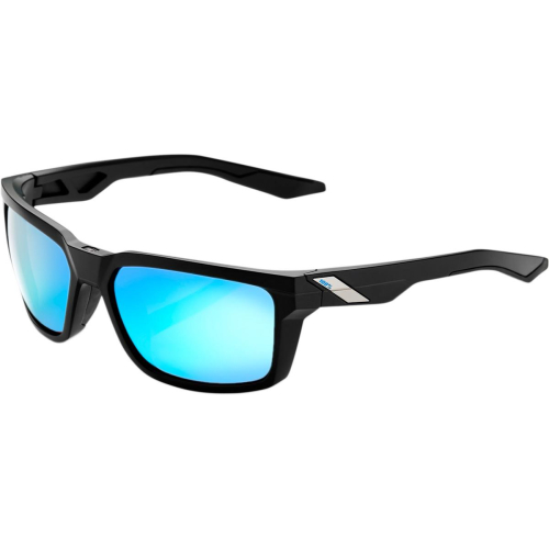 100% - 100% Daze Sunglasses - 61030-019-75 - Black/Blue Lens