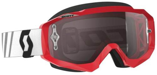 Scott USA - Scott USA Hustle MX Goggles - 246430-1018269 - Red/Black/Silver Chrome Works Lens