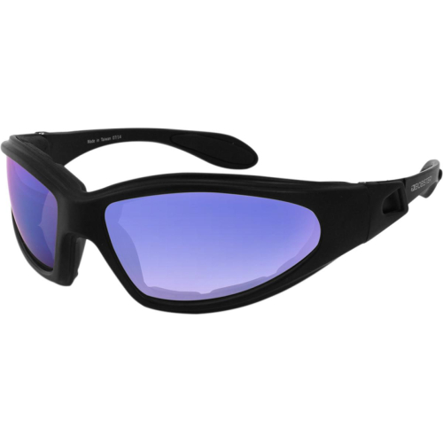Bobster Eyewear - Bobster Eyewear GXR Sunglasses with Strap - GXR001SB - Black/Smoke Blue Mirror Lens
