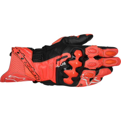 Alpinestars - Alpinestars GP Plus R V3 Leather Gloves - 3550825-3097-2X - Bright Red/Fluo Red/Black - 2XL