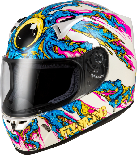 Fly Racing - Fly Racing Revolt FS Space Creep Helmet - 73-8386L - Light Blue/White/Pink - Large