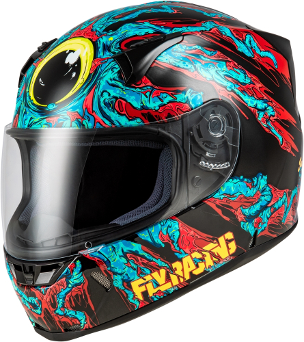 Fly Racing - Fly Racing Revolt FS Space Creep Helmet - 73-8387X - Light Blue/Black/Red - X-Large