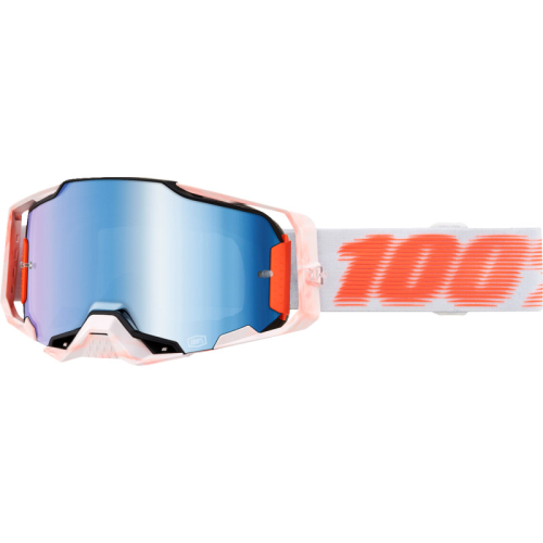 100% - 100% Armega Tubular Goggles - 50005-00037 - Tubular/White/Pale Orange/Blue Lens - OSFM