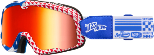 100% - 100% Barstow 123 Klan Goggles - 50000-00023 - 123 Klan/Red Mirror Lens - OSFM