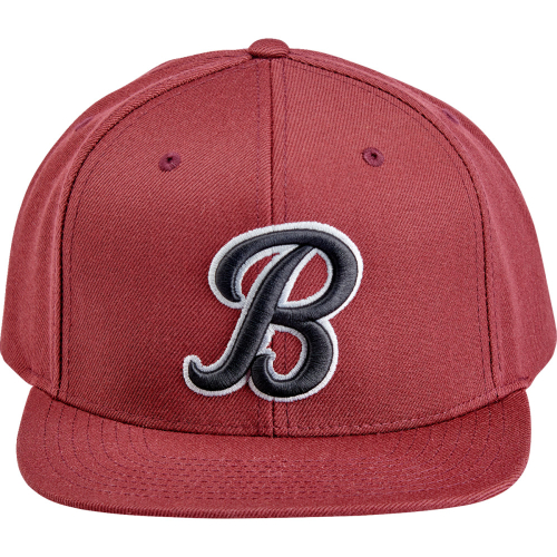 Biltwell Inc. - Biltwell Inc. Script B Snapback Hat - 8002-4040-00 - Maroon - OSFM