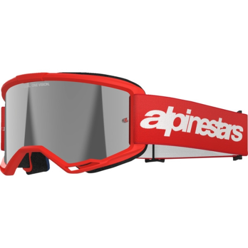 Alpinestars - Alpinestars Vision 3 Wordmark Goggles - 5103325-3094 - Red/Silver Mirror Lens - OSFM