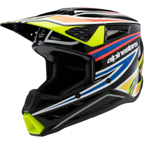 Alpinestars - Alpinestars SM3 Wurx Youth Helmet - 8302025-1574-YL - Gloss Black/Yellow Fluo/Blue/Red - Large