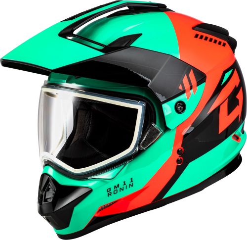 G-Max - G-Max GM-11 Ronin Helmet - A11151173 - Black/Aqua/Coral - X-Small