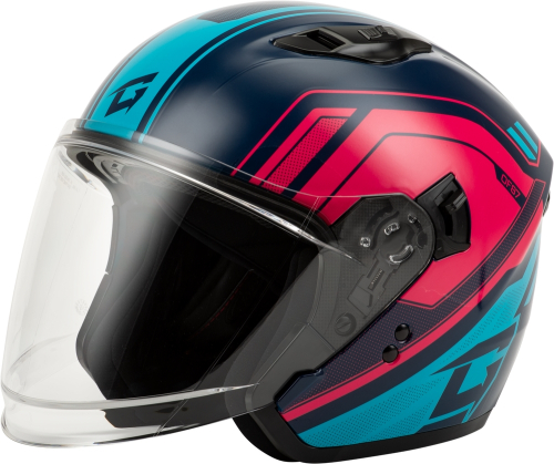 G-Max - G-Max OF-87 Duke Helmet with Led - 011871103 - Blue/Red - X-Small