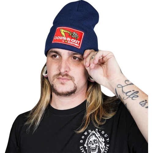 Lethal Threat - Lethal Threat Down-N-Out Shifter Logo Beanie - DT82106 - Navy Blue - OSFM