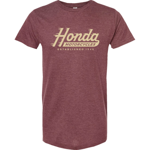Honda Collection - Honda Collection Honda Established T-Shirt - NP23S-M2294-S - Heather Burgundy - Small