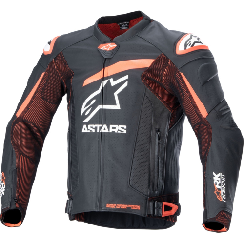Alpinestars - Alpinestars GP Plus R V4 Rideknit Leather Jacket - 3100324-1321-48 - Black/Red Fluo/White - 48