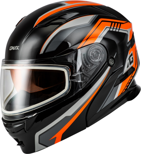 G-Max - G-Max MD-01S Transistor Helmet with Dual Lens - M20139283 - Orange/Black - X-Small