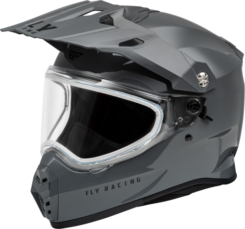 Fly Racing - Fly Racing Trekker Cold Weather Solid Helmets with Dual Shields - 73-31363L - Gray - Large